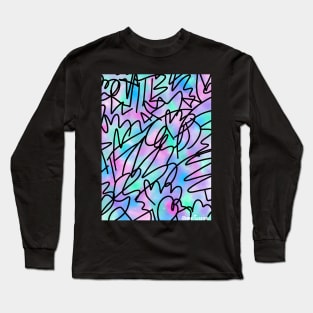 Pastel Retro Watercolour Abstract Leotard Long Sleeve T-Shirt